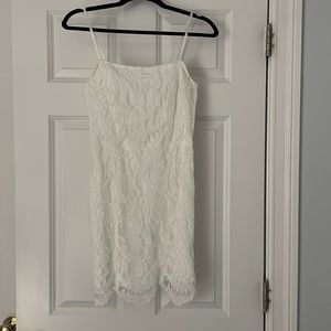 White lace semi formal dress